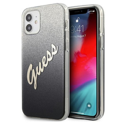 Guess GUHCP12SPCUGLSBK iPhone 12 mini5,4" czarny/black hardcase Glitter Gradient Script