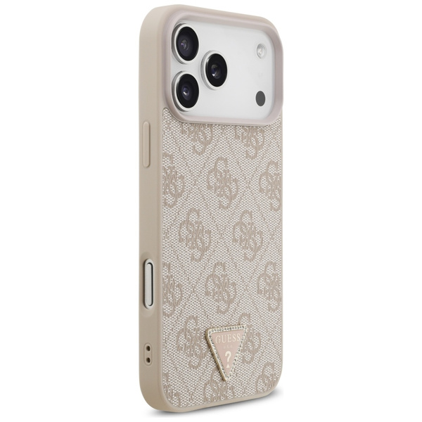 Etui Guess Leather 4G Triangle Strass    MagSafe do iPhone 17 Pro Max różowy