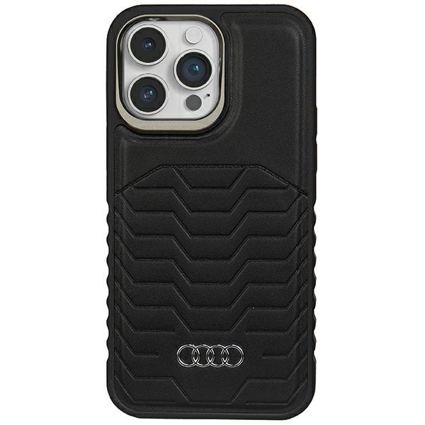 Audi Synthetic Leather MagSafe iPhone 14  Pro 6.1" czarny/black hardcase AU-TPUPCMIP14P-GT/D3-BK