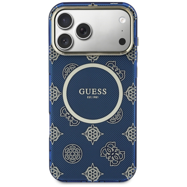 Etui Guess IML Peony Dot MagSafe do      iPhone 17 Pro Max niebieski
