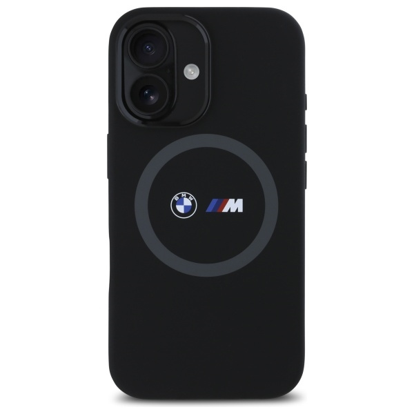 BMW BMHMP16S23SROK iPhone 16 6.1"         czarny/black hardcase M Silicone Printed Ring MagSafe