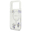 Etui Guess Resin Flowers Glitter MagSafe do iPhone 17 Pro fioletowy