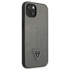 Guess GUHCP14SPSATLG iPhone 14 / 15 / 13 6.1" srebrny/silver hardcase SaffianoTriangle Logo