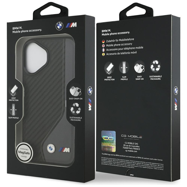 Etui BMW M Carbon Logo MagSafe do iPhone 17 antracyt