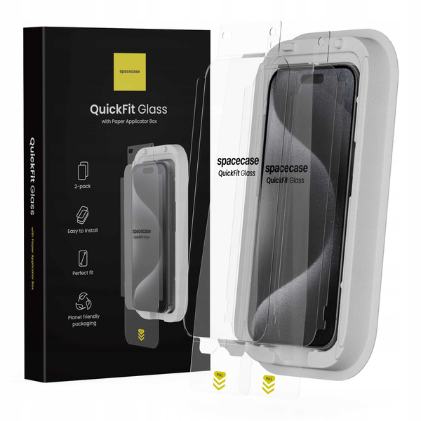 Spacecase Szkło hartowane QuickFit Glass IPhone 15 Pro Max