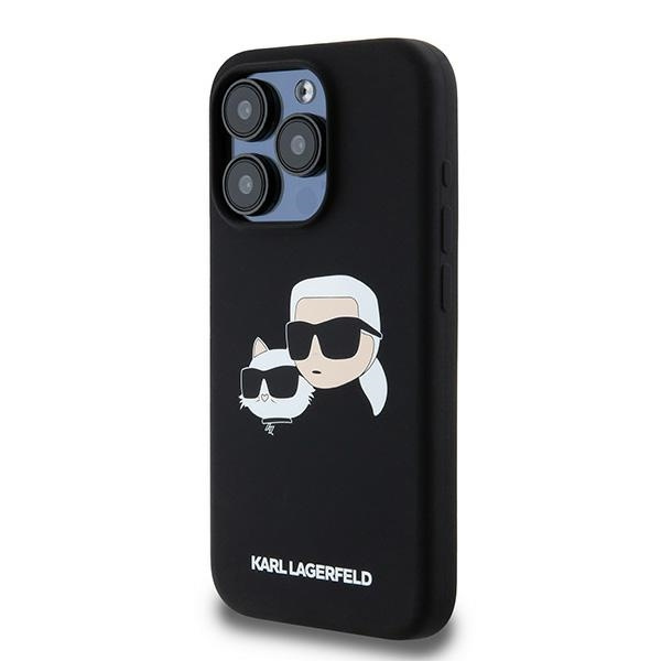 KARL LAGERFELD KLHMP15LSKCHPPLK IPHONE 15 PRO 6.1" CZARNY/BLACK HARDCASE SILICONE KARL & CHOUPETTE MAGSAFE