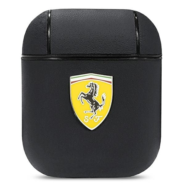 Etui Ferrari On Track Leather na AirPods 1/2 - czarne
