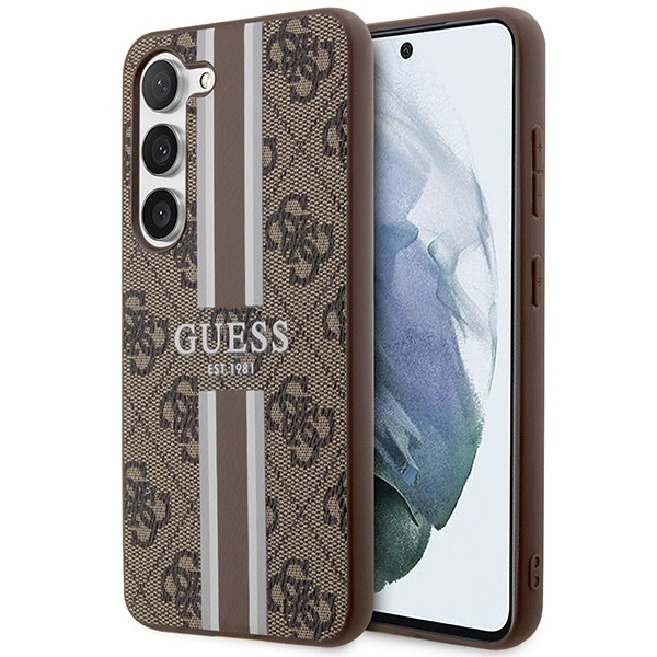 GUESS GUHCS23SP4RPSW S23 S911 BROWN/BROWN HARDCASE 4G PRINTED STRIPE