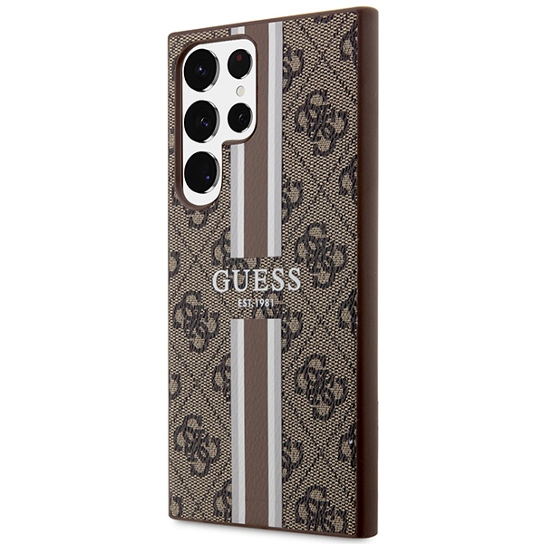 Guess GUHCS23LP4RPSW S23 Ultra S918 brązowy/brown hardcase 4G Printed Stripe