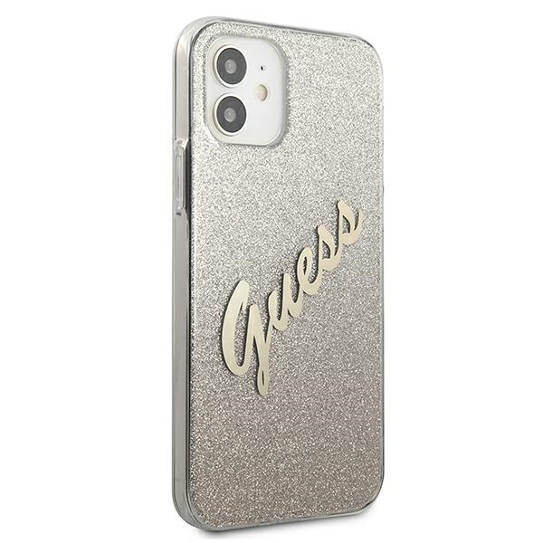 Guess GUHCP12SPCUGLSGO iPhone 12 mini5,4" złoty/gold hardcase Glitter Gradient Script
