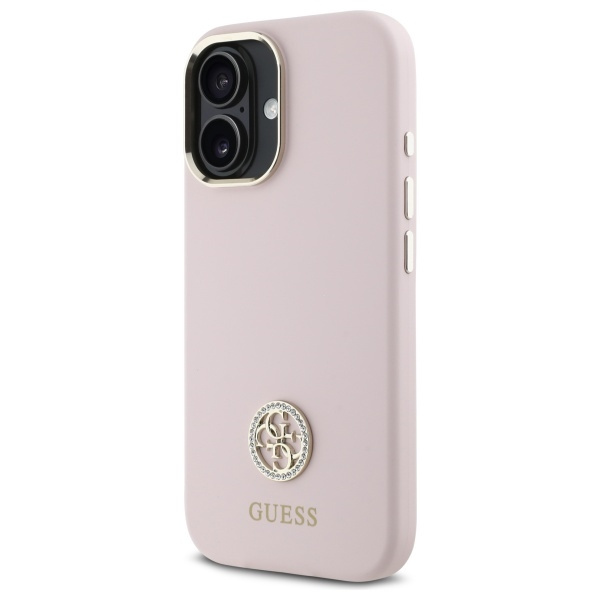 Guess GUHCP16SM4DGPP iPhone 16 6.1"      jasnoróżowy/pink hardcase Silicone Logo Strass 4G