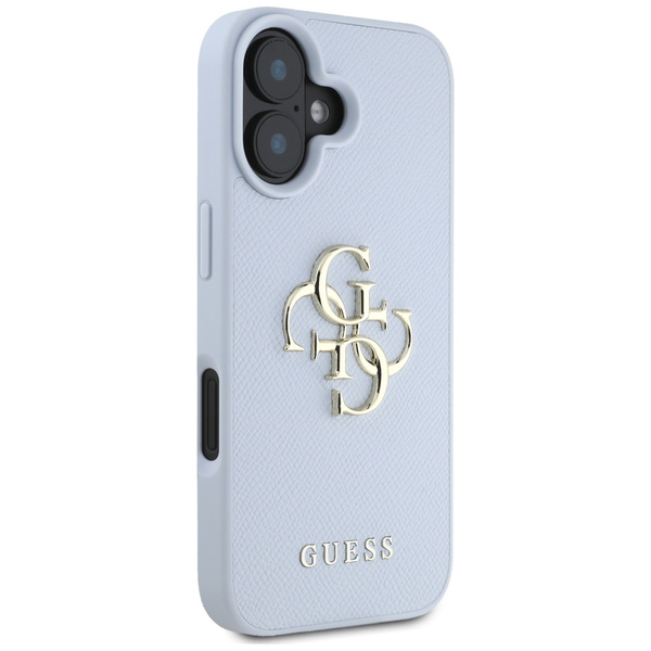 Etui Guess Grained Big 4G Logo Small     Classic Logo do iPhone 16 niebieski