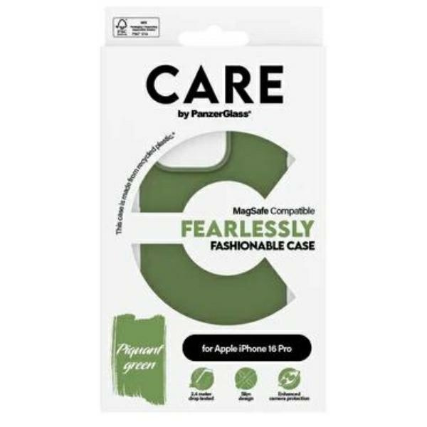 CARE by PanzerGlass Fashion Case iPhone 16 Pro 6.3" zielony/green MagSafe 1386