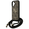 Etui Guess 4G Big Logo Cord Stap         Crossbody do iPhone 17 brązowy
