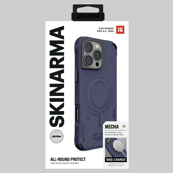 Skinarma etui Mecha iPhone 16 Pro 6.3"    Magnetic Charging granatowy/navy