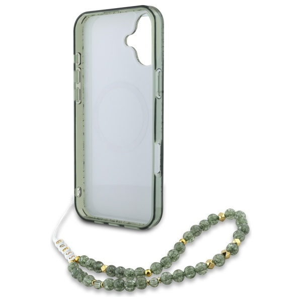 Guess GUHMP16SHCPOFPA iPhone 166.1" zielony/green hardcase IML Flowers Allover Electro With Pearl Strap MagSafe