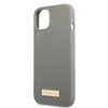 Guess GUHMP13MSPLG iPhone 13 / 14 / 15 6.1" szary/grey hard case Silicone Logo Plate MagSafe