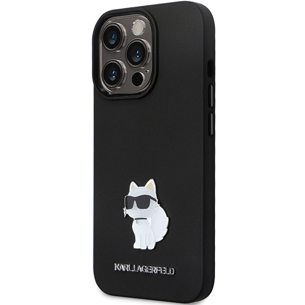 Karl Lagerfeld KLHCP13XSMHCNPK case for iPhone 13 Pro Max 6.7" - black Silicone C Metal Pin