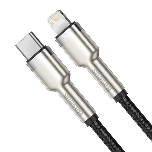BASEUS CAFULE METAL DATA CABLE USB TYPE C - LIGHTNING 20 W POWER DELIVERY 1 M BLACK (CATLJK-A01)