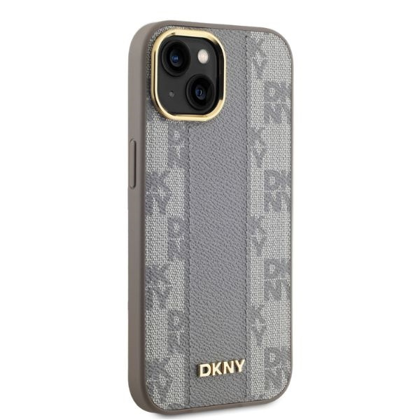 DKNY DKHMP14SPCPVSLE iPhone 146.1" beżowy/beige hardcase Leather Checkered Mono Pattern MagSafe