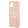 Guess GUHCP13SLS4GWPI iPhone 13 mini5,4" różowy/pink hard case Silicone 4G Logo