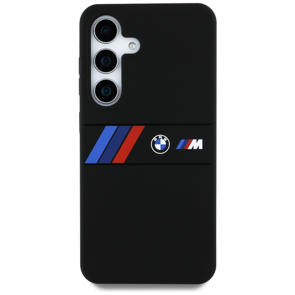 Etui BMW Silicone Middle Tricolor         Stripes MagSafe do Samsung Galaxy S25 czarny