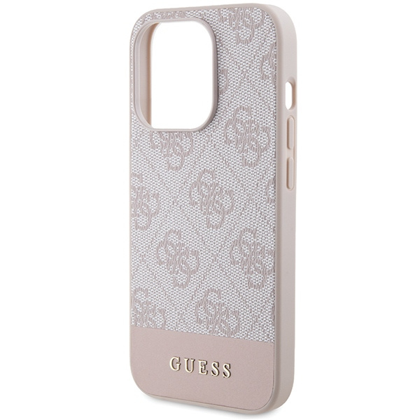 Guess GUHCP15LG4GLPI iPhone 15 Pro 6.1" różowy/pink hardcase 4G Stripe Collection
