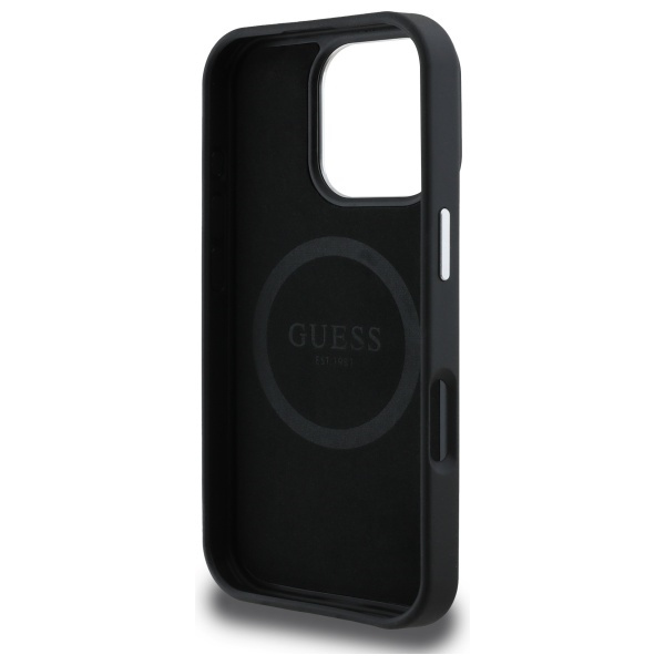 Guess GUHMP16XPGTSPSK iPhone 16 Pro Max  6.9" czarny/black hardcase Grained Triangle MagSafe