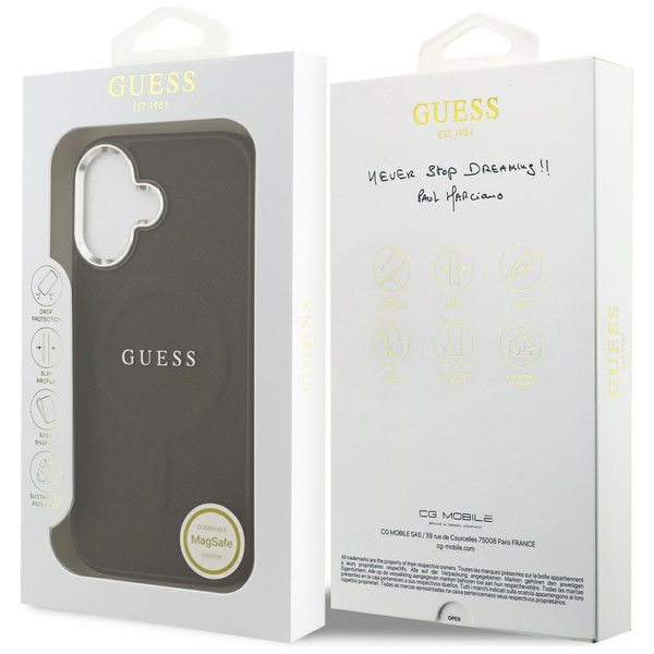 Etui Guess Classic Logo MagSafe do       iPhone 17 brązowy