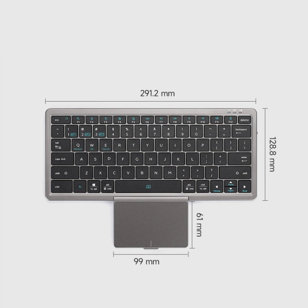 Dux Ducis OK Series wireless Bluetooth keyboard with touchpad - black