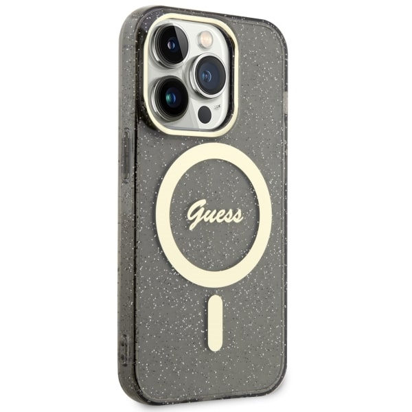 Guess GUHMP14XHCMCGK iPhone 14 Pro Max6.7" czarny/black hardcase Glitter Gold MagSafe