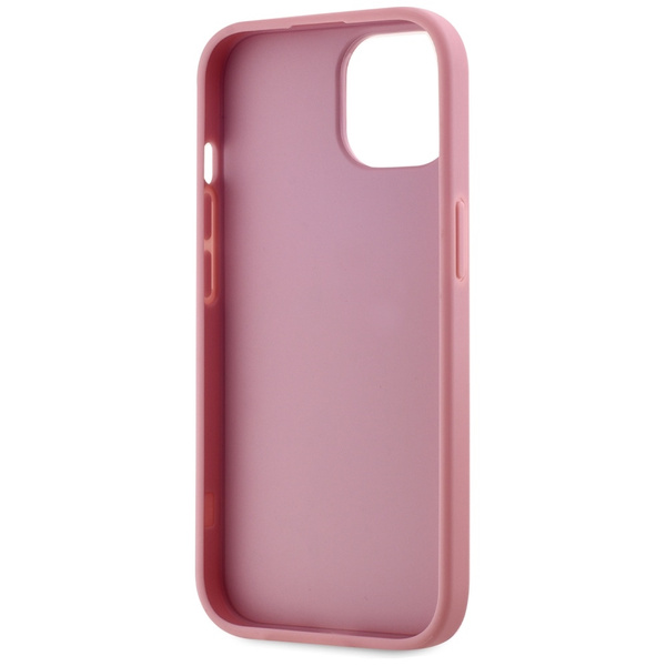 Etui Karl Lagerfeld Wrinkled Metal       Signature do iPhone 15 różowy