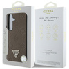 Etui Guess Grained Hot Stamp Peony       Pattern Triangle Logo MagSafe do Samsung Galaxy S25 brązowy