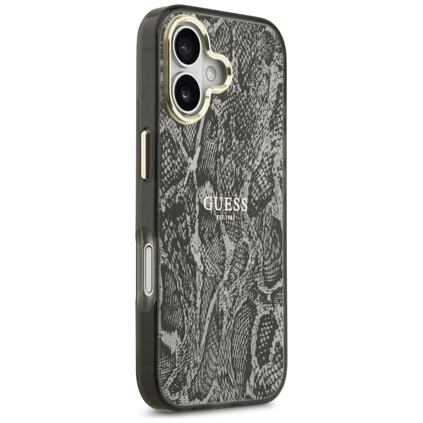 Etui Guess Python Pattern MagSafe do     iPhone 17 czarny
