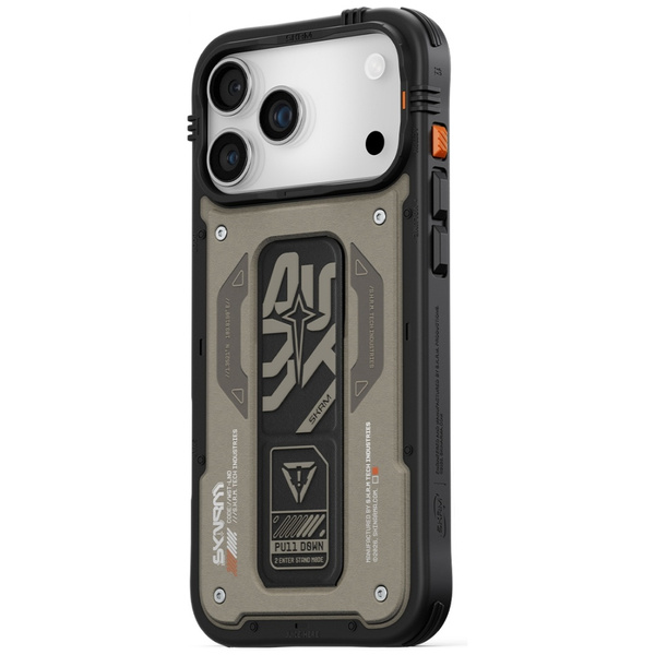 Etui Skinarma Aegis do iPhone 17 Pro Max Magnetic Charging + Grip Stand szary
