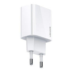USAMS Ład. siec. 1xUSB-C T34 20W 5V-3A(only head) PD3.0 Fast Charging biały/white CC118TC01 (US-CC118)