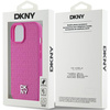 DKNY DKHMP15SPSHRPSP iPhone 15 / 14 / 136.1" różowy/pink hardcase Leather Pattern Metal Logo MagSafe