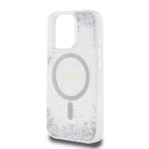 Guess GUHMP16XRGRGES iPhone 16 Pro Max 6.9" srebrny/silver hardcase Resin Gradient Glitter MagSafe