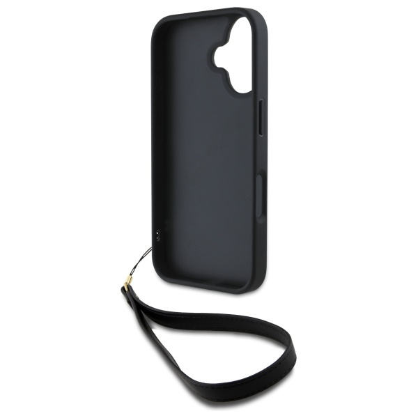 DKNY DKHCP16SPBSWSK iPhone 16 6.1"       czarny/black hardcase Wrist Strap Stock Logo