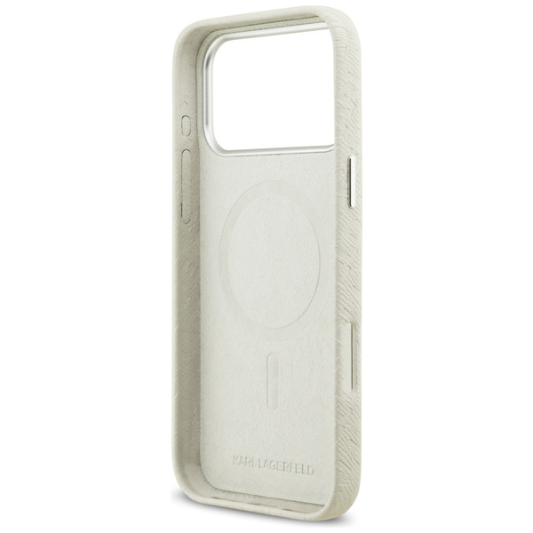 Etui Karl Lagerfeld FW Stamped Karl MagSafe do iPhone 17 Pro Max beżowy