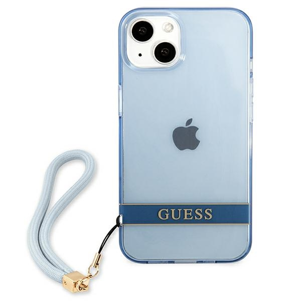 Guess GUHCP13SHTSGSB iPhone 13 mini 5,4"niebieski/blue hardcase Translucent Stap