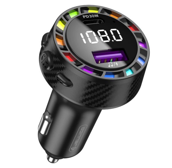 JELLICO transmiter FM FM2 PD 30W 1xUSB-C + 1xUSB QC3.0 Czarny