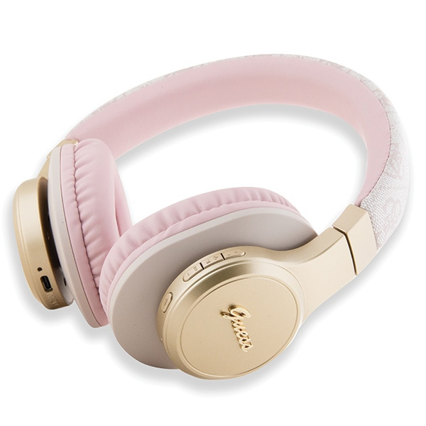 Guess słuchawki nauszne BluetoothGUBH604GEMP różowy/pink 4G Script