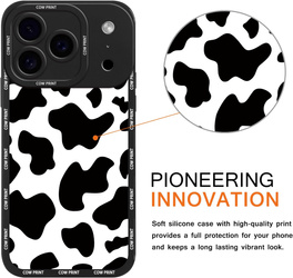 Yoedge Iphone 17 Pro Max Case Cow Patches Black