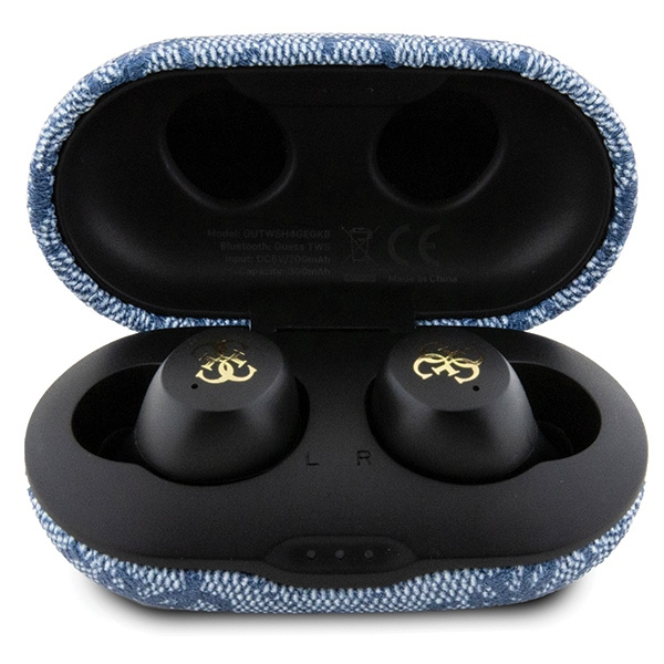 Guess słuchawki Bluetooth GUTWSP4EGBTWS + stacja dokująca ENC niebieski/blue 4G Metal
