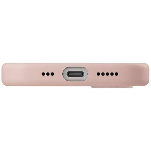 Etui UNIQ Lino do iPhone 16e (2025)      Magclick Charging różowy