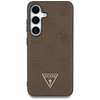 Etui Guess Grained Hot Stamp Peony       Pattern Triangle Logo MagSafe do Samsung Galaxy S25 brązowy
