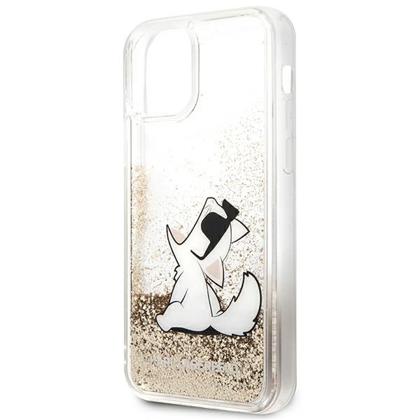 KARL LAGERFELD KLHCP12MGCFD IPHONE 12 / 12 PRO 6,1" ZŁOTY/GOLD HARDCASE LIQUID GLITTER CHOUPETTE FUN