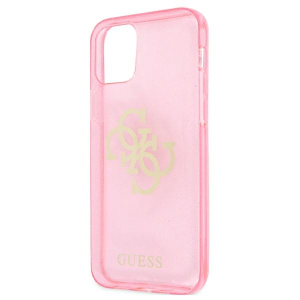 Guess GUHCP12LPCUGL4GPI iPhone 12 ProMax 6,7" różowy/pink hard case Glitter 4G Big Logo