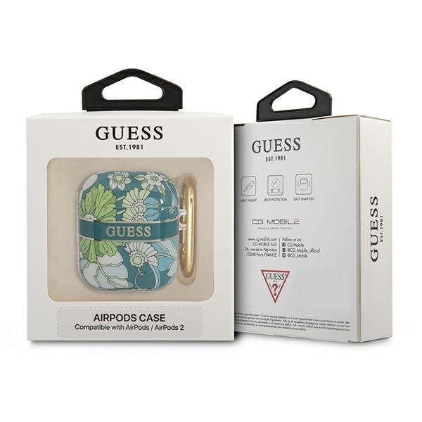 GUESS GUA2HHFLN AIRPODS 1/2 COVER ZIELONY/GREEN FLOWER STRAP COLLECTION